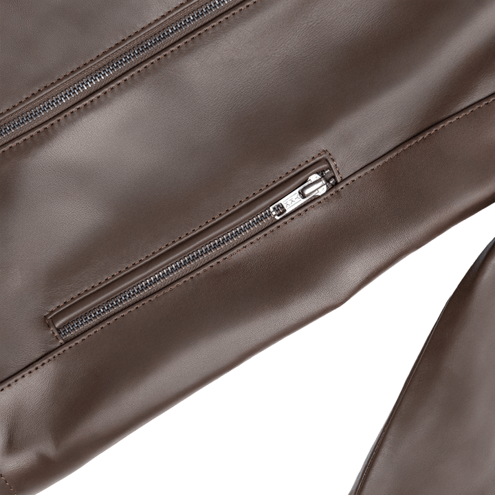 Roxie: Jacket Femme - Cuir Marron - Bleather Maroc