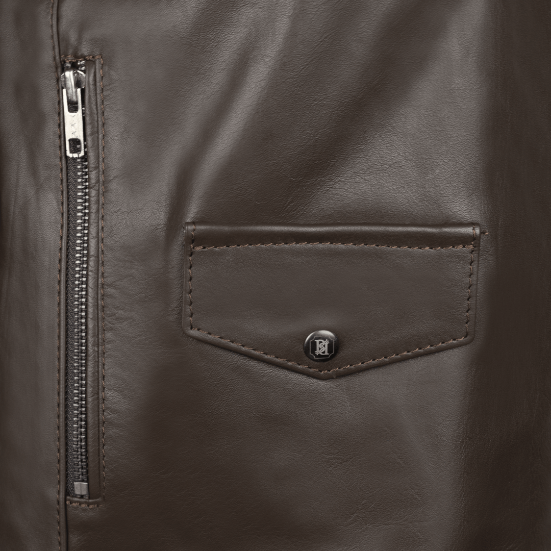 Roxie: Jacket Femme - Cuir Marron - Bleather Maroc