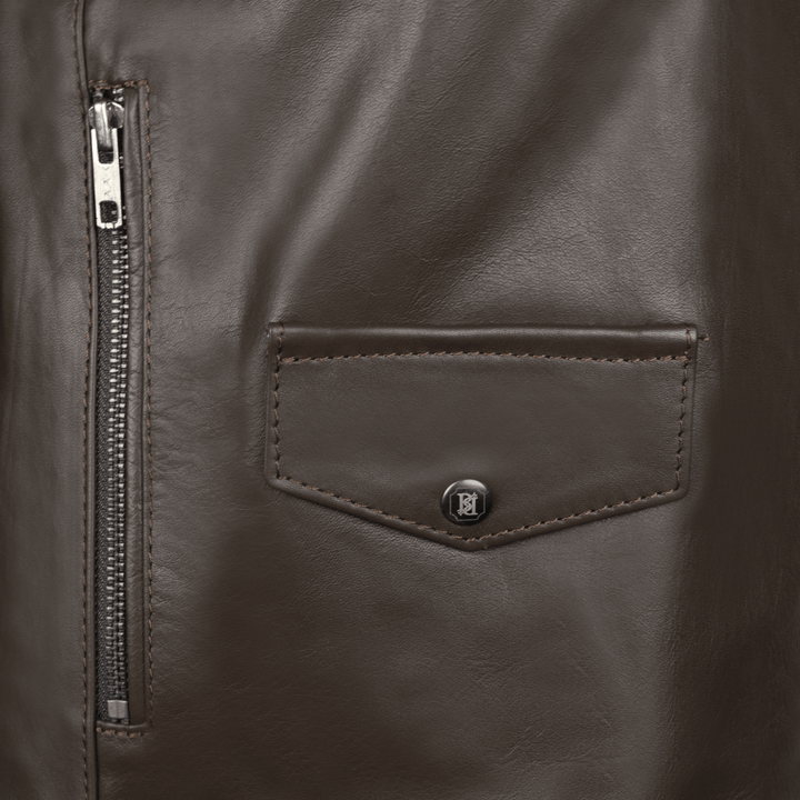Roxie: Jacket Femme - Cuir Marron - Bleather Maroc
