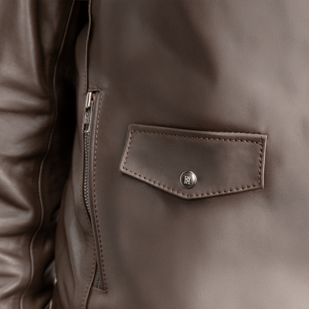 Roxie: Jacket Femme - Cuir Marron - Bleather Maroc