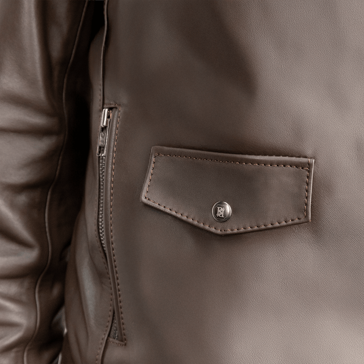 Roxie: Jacket Femme - Cuir Marron - Bleather Maroc