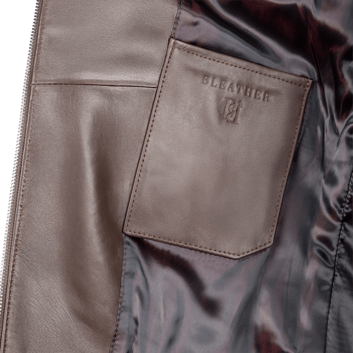 Roxie: Jacket Femme - Cuir Marron - Bleather Maroc