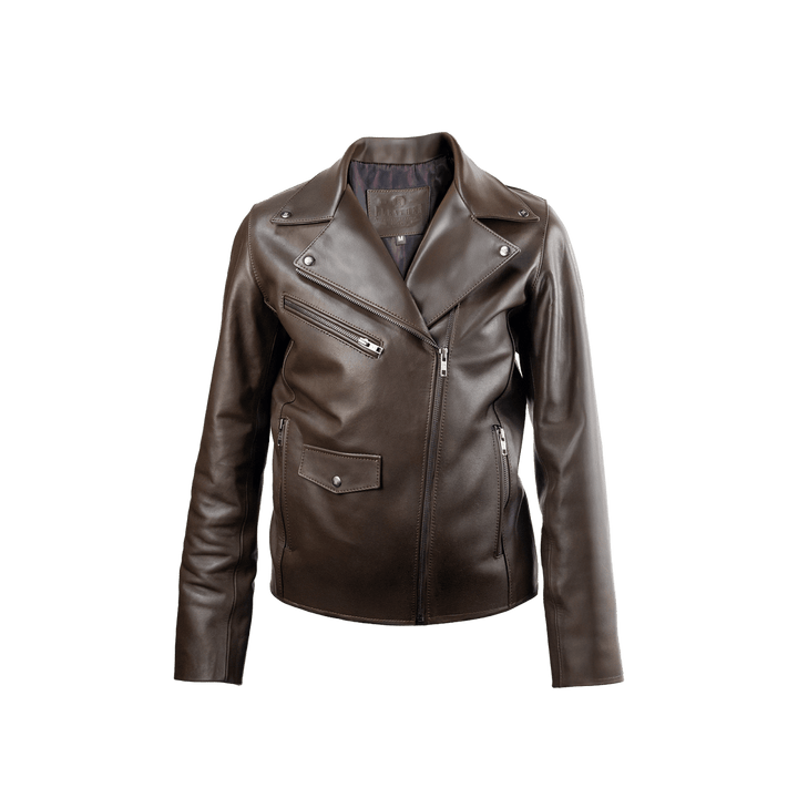 Roxie: Jacket Femme - Cuir Marron - Bleather Maroc
