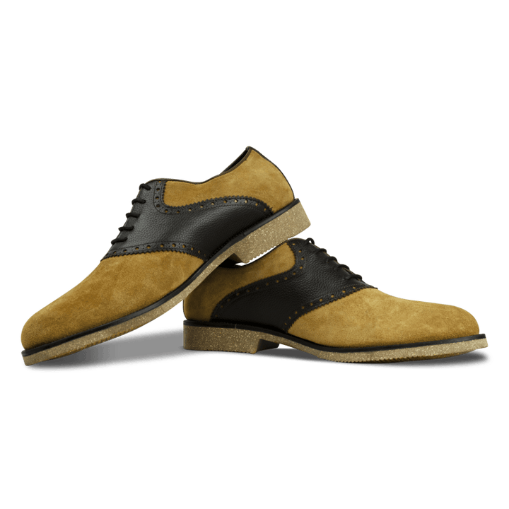 Russel: Derby Homme - Daim Beige/Marron - Bleather Maroc
