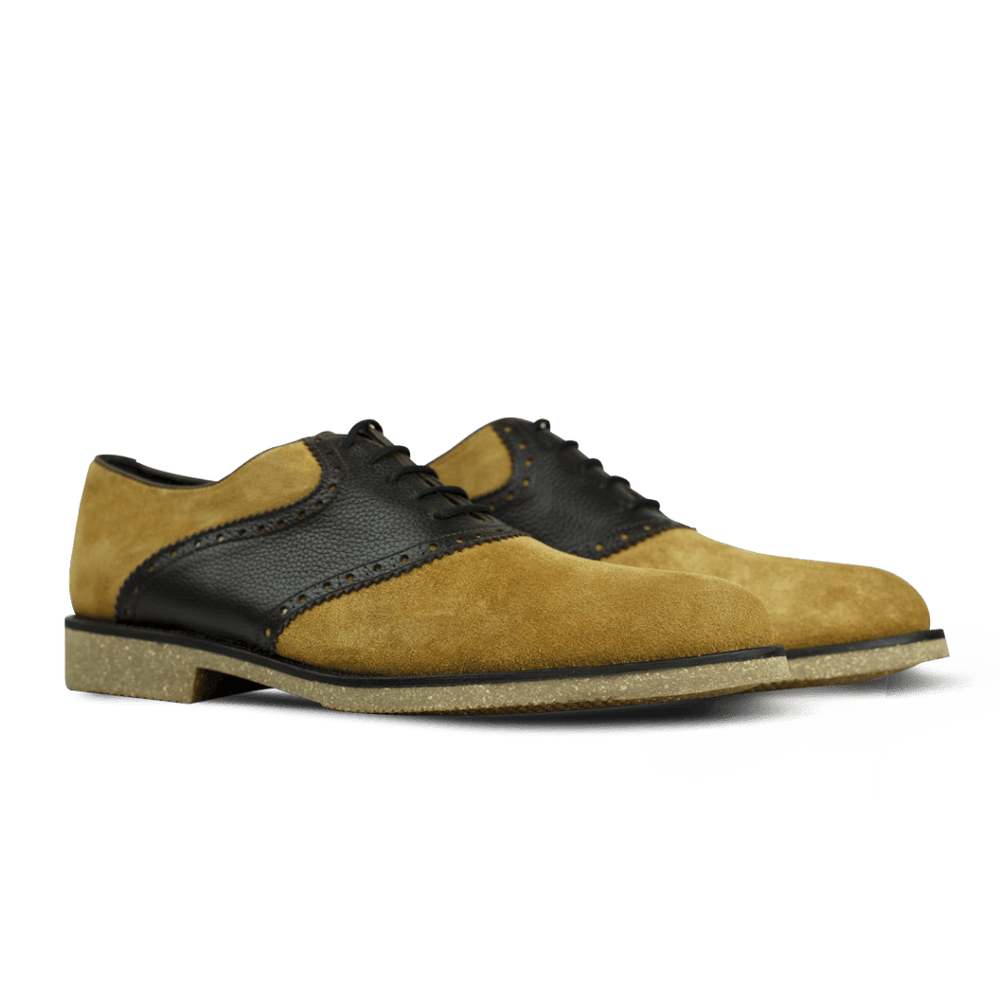 Russel: Derby Homme - Daim Beige/Marron - Bleather Maroc
