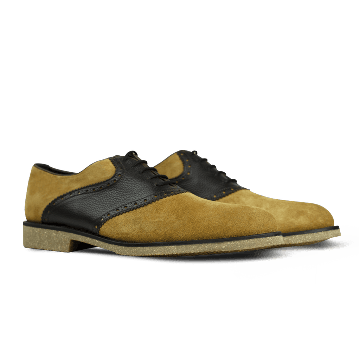 Russel: Derby Homme - Daim Beige/Marron - Bleather Maroc
