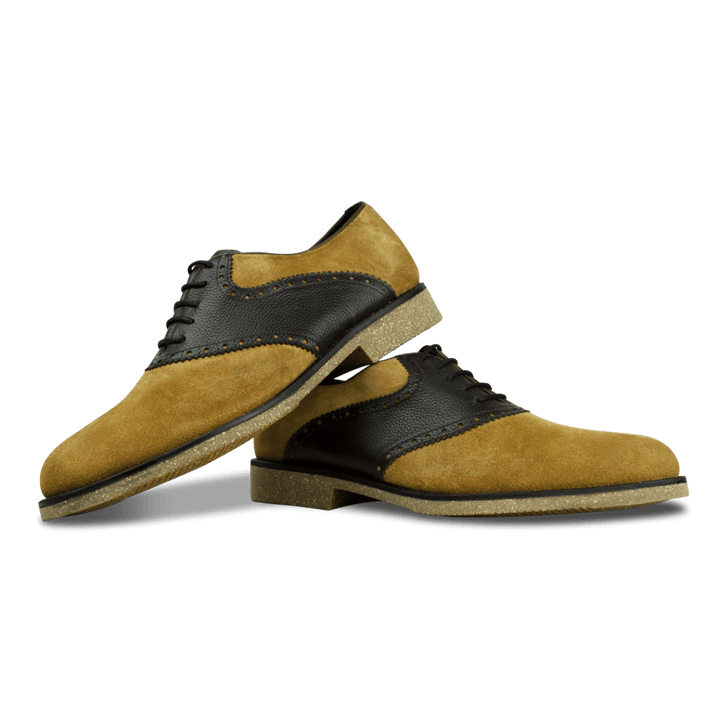 Russel: Derby Homme - Daim Beige/Marron - Bleather Maroc
