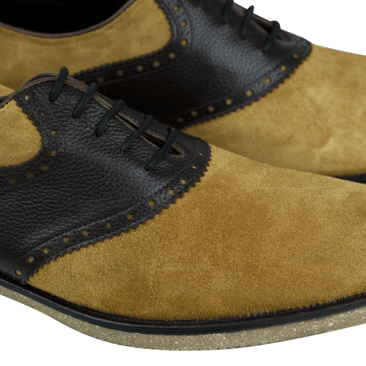Russel: Derby Homme - Daim Beige/Marron - Bleather Maroc