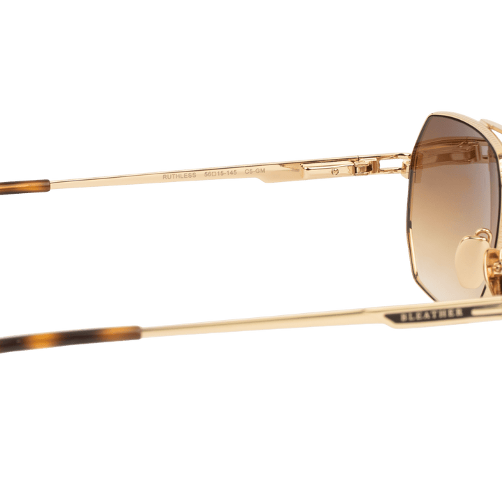Ruthless: Lunettes de soleil de luxe Doré - Bleather Maroc