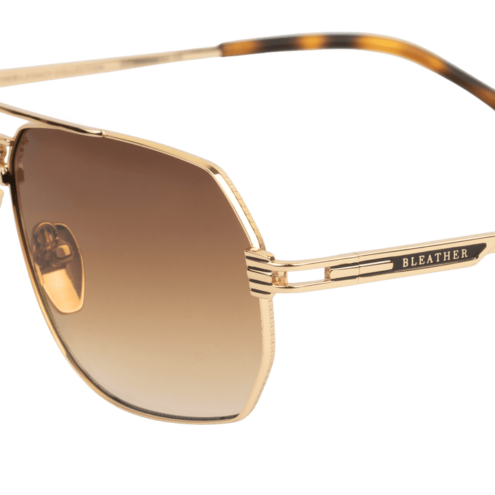 Ruthless: Lunettes de soleil de luxe Doré - Bleather Maroc