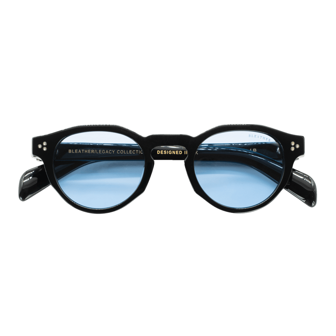 Ryder: Lunettes de soleil de luxe Bleu trans/Noir - Bleather Maroc