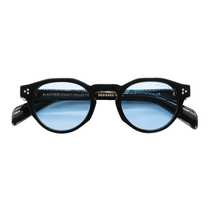Ryder: Lunettes de soleil de luxe Bleu trans/Noir - Bleather Maroc