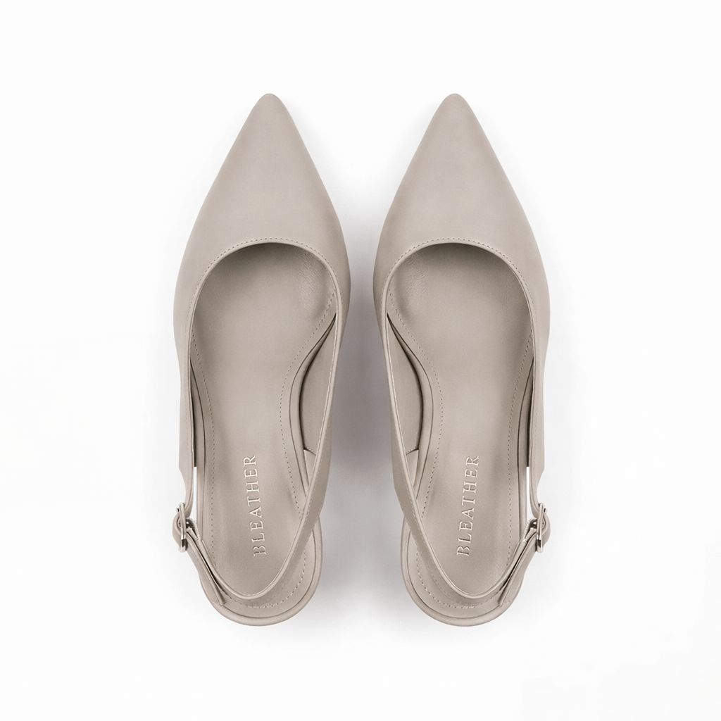 Saly : Escarpins Femme - Cuir Beige - Bleather Maroc