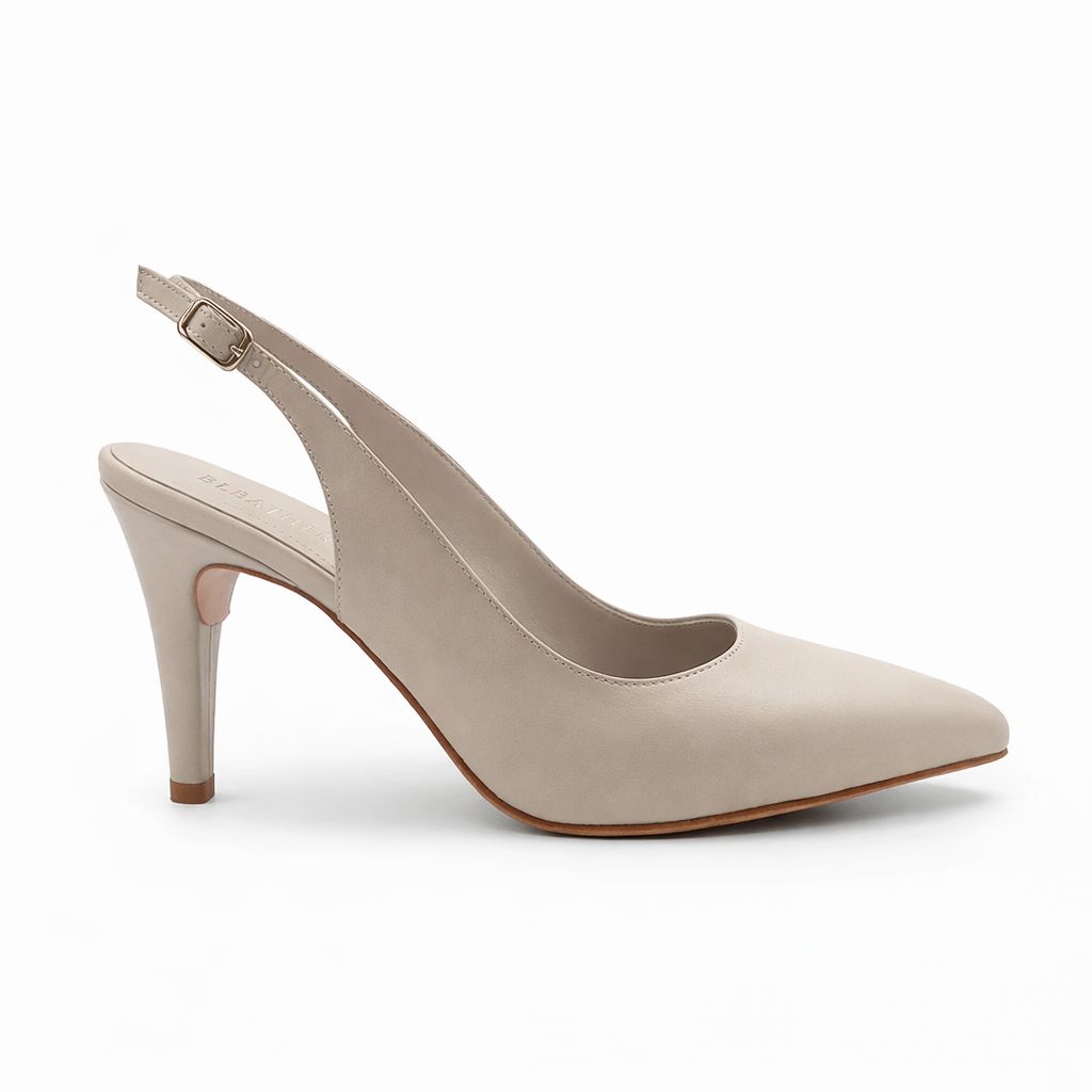 Saly : Escarpins Femme - Cuir Beige - Bleather Maroc
