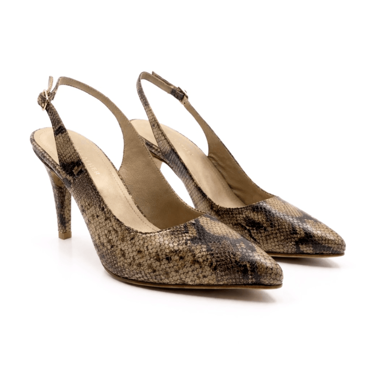 Saly : Escarpins Femme - Cuir Effet Serpent - Bleather Maroc