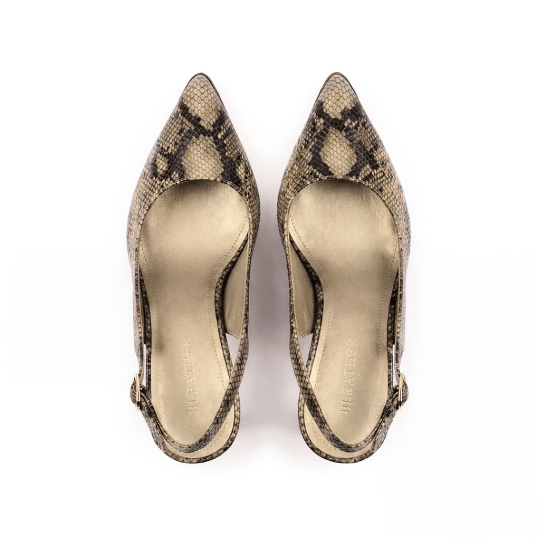 Saly : Escarpins Femme - Cuir Effet Serpent - Bleather Maroc