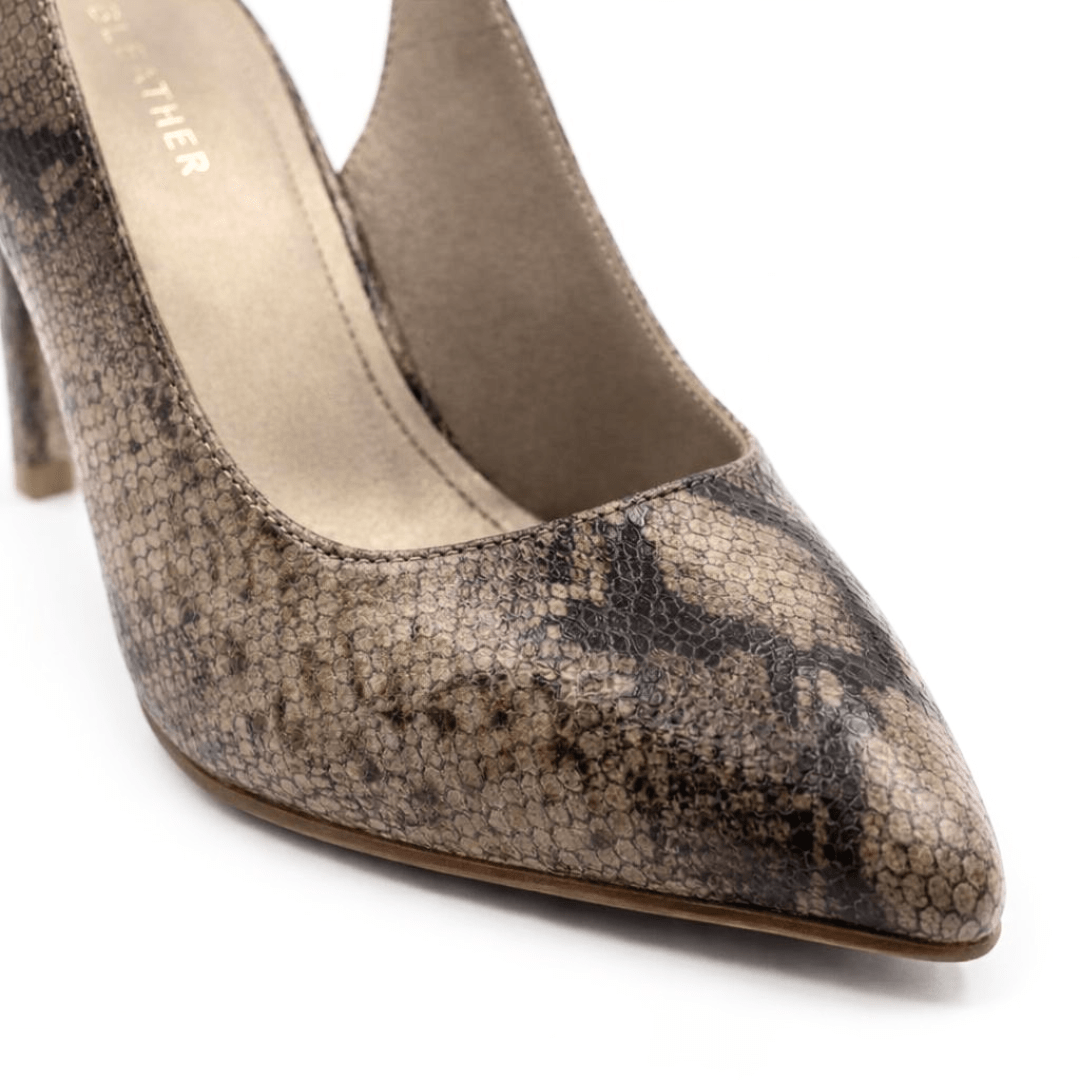 Saly : Escarpins Femme - Cuir Effet Serpent - Bleather Maroc