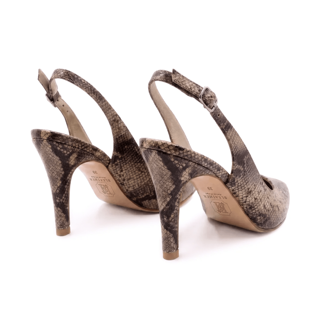 Saly : Escarpins Femme - Cuir Effet Serpent - Bleather Maroc