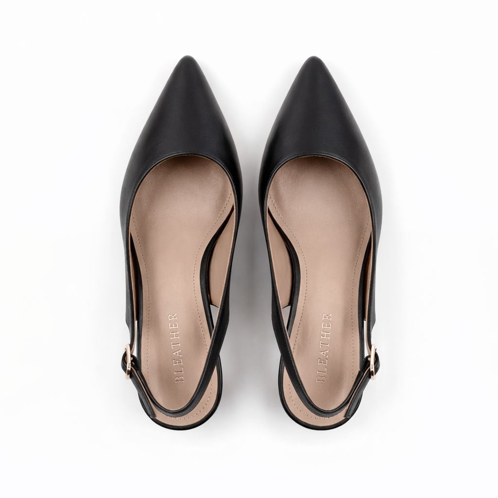 Saly : Escarpins Femme - Cuir Noir - Bleather Maroc