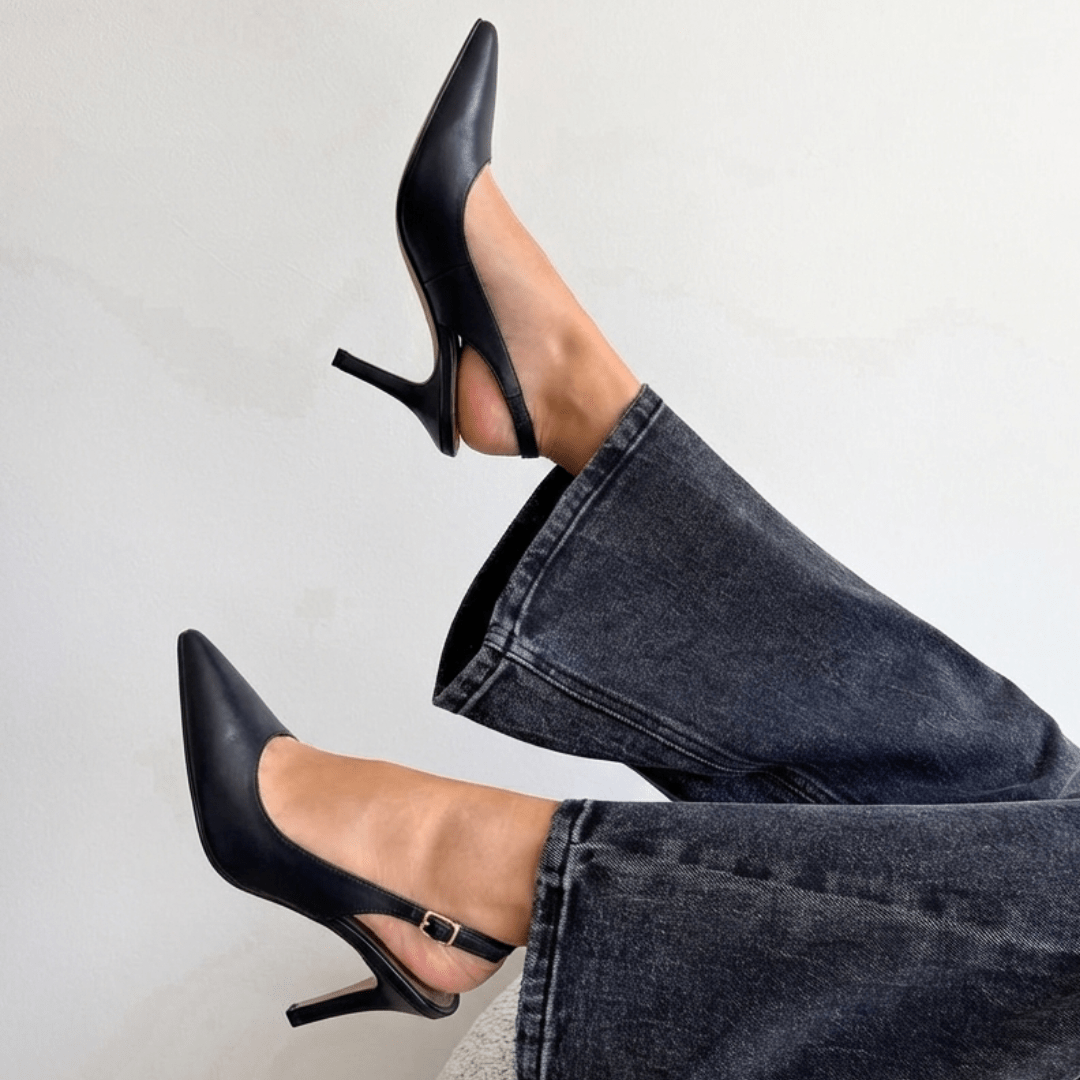 Saly : Escarpins Femme - Cuir Noir - Bleather Maroc