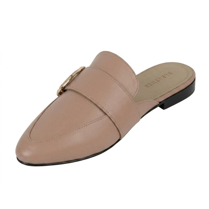 Selena : Mules Femme - Cuir beige - Bleather Maroc