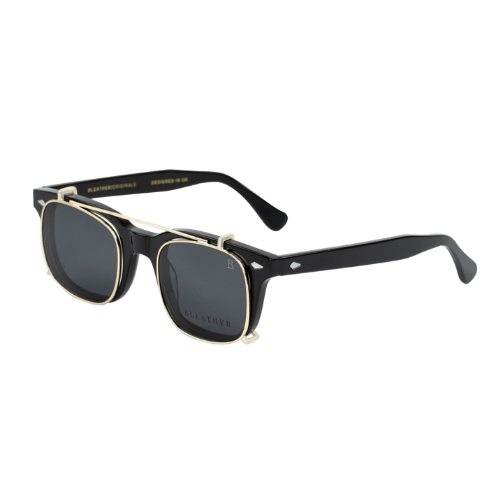 Shield: Lunettes à clips de luxe Noir - Bleather Maroc