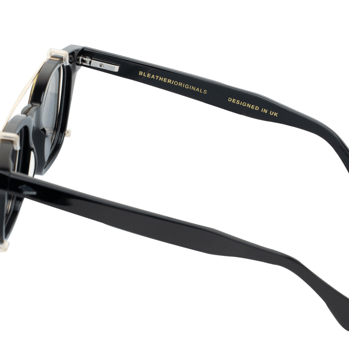 Shield: Lunettes à clips de luxe Noir - Bleather Maroc