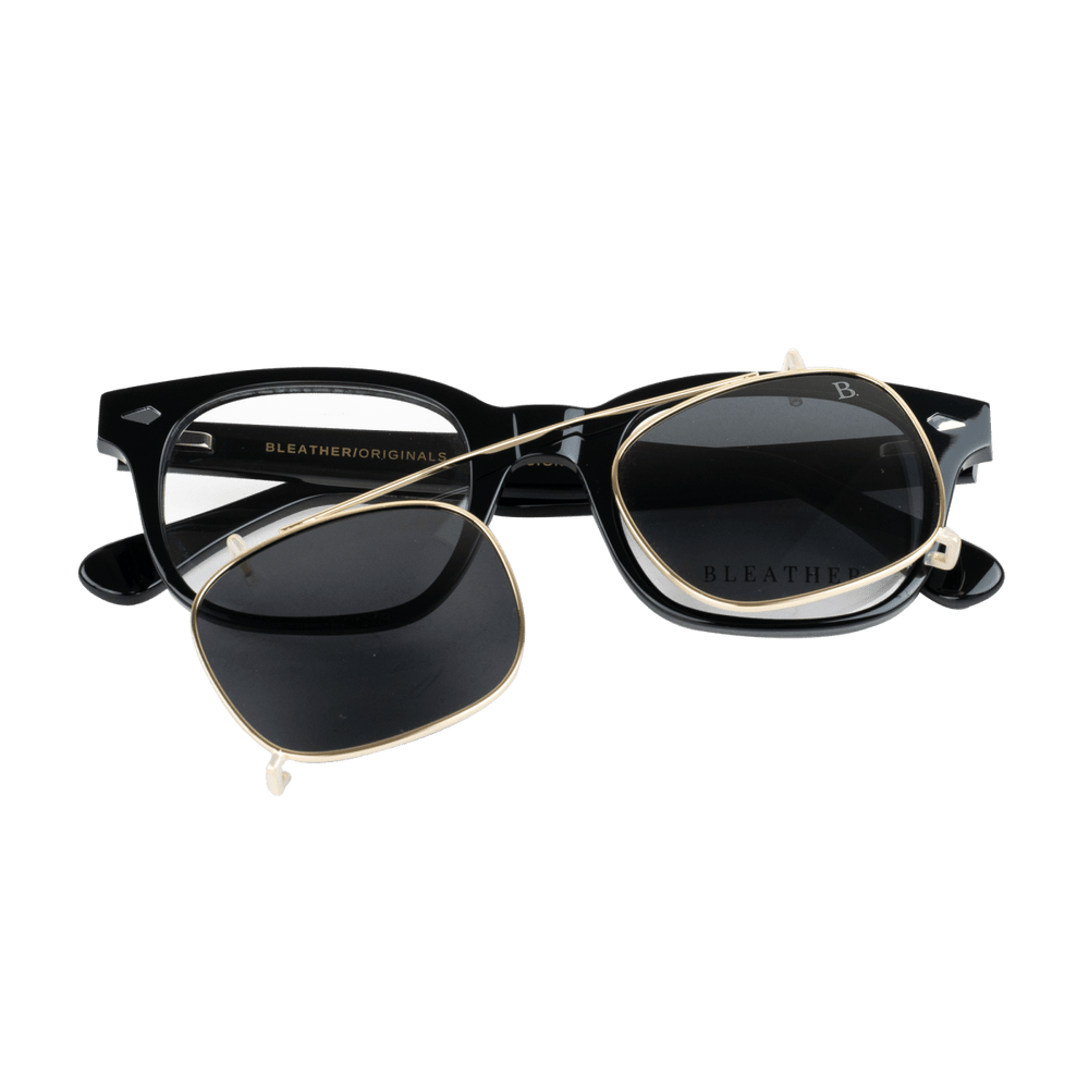 Shield: Lunettes à clips de luxe Noir - Bleather Maroc