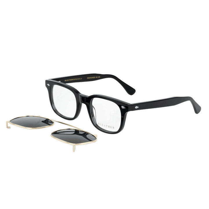 Shield: Lunettes à clips de luxe Noir - Bleather Maroc