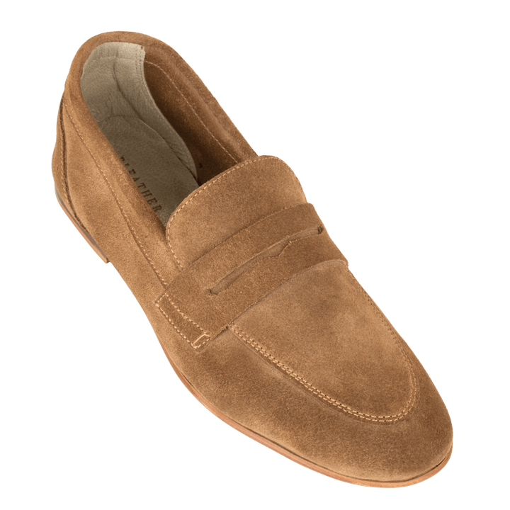 Sia: mocassin Femme - Daim Beige - Bleather Maroc
