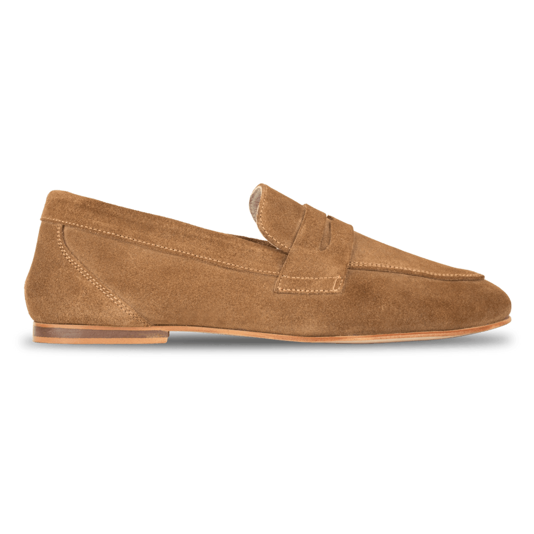 Sia: mocassin Femme - Daim Beige - Bleather Maroc