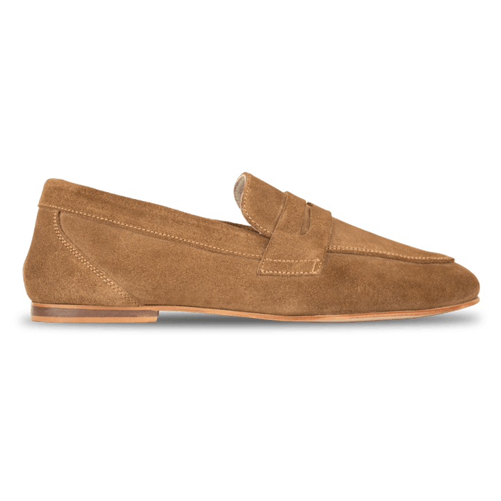 Sia: mocassin Femme - Daim Beige - Bleather Maroc