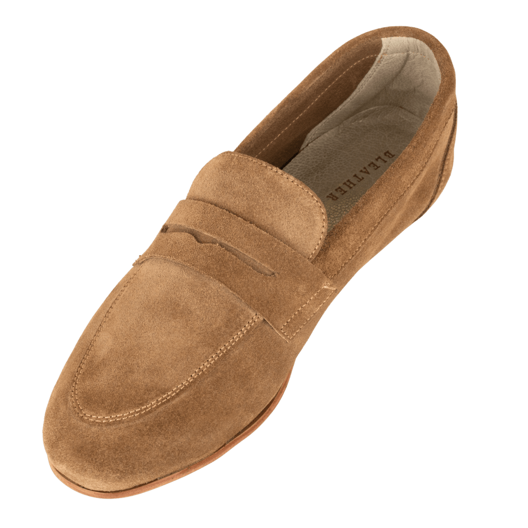 Sia: mocassin Femme - Daim Beige - Bleather Maroc