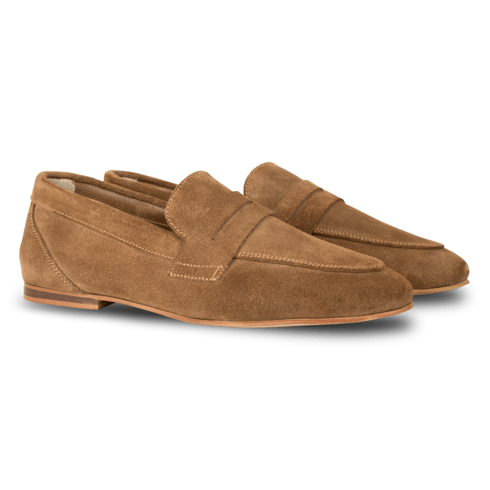 Sia: mocassin Femme - Daim Beige - Bleather Maroc