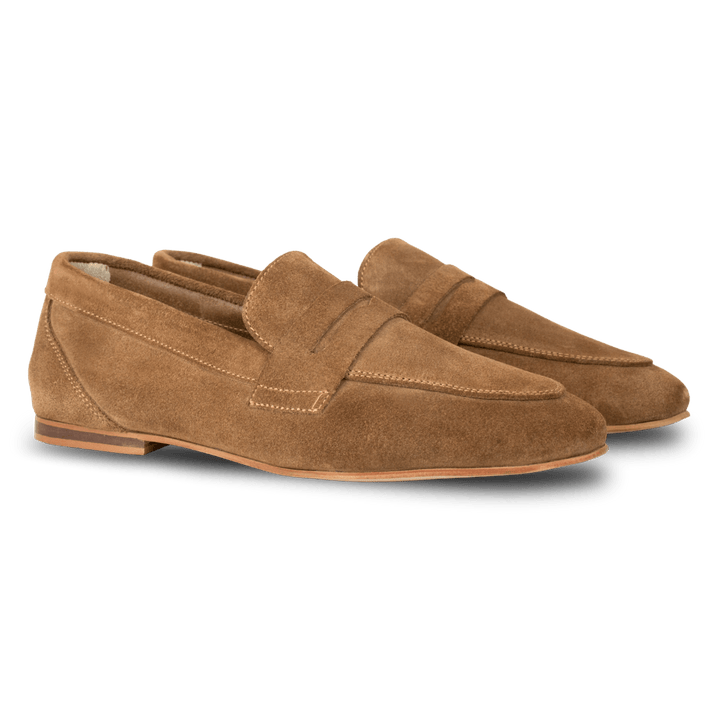 Sia: mocassin Femme - Daim Beige - Bleather Maroc