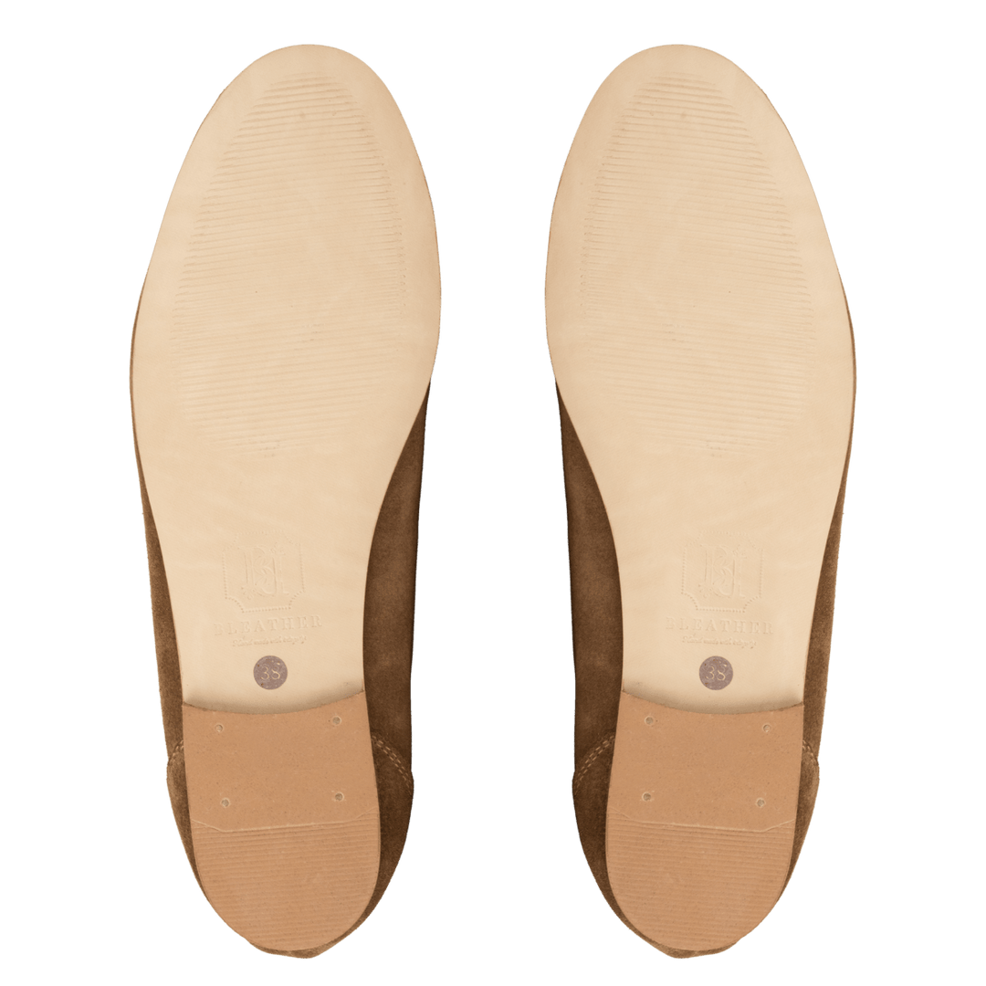 Sia: mocassin Femme - Daim Beige - Bleather Maroc