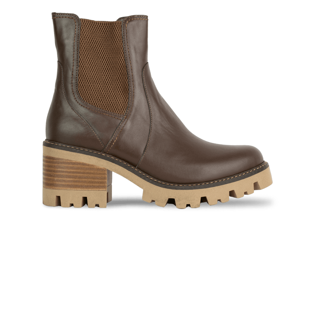 Sienna: Bottines à talons Femme - Cuir Marron - Bleather Maroc