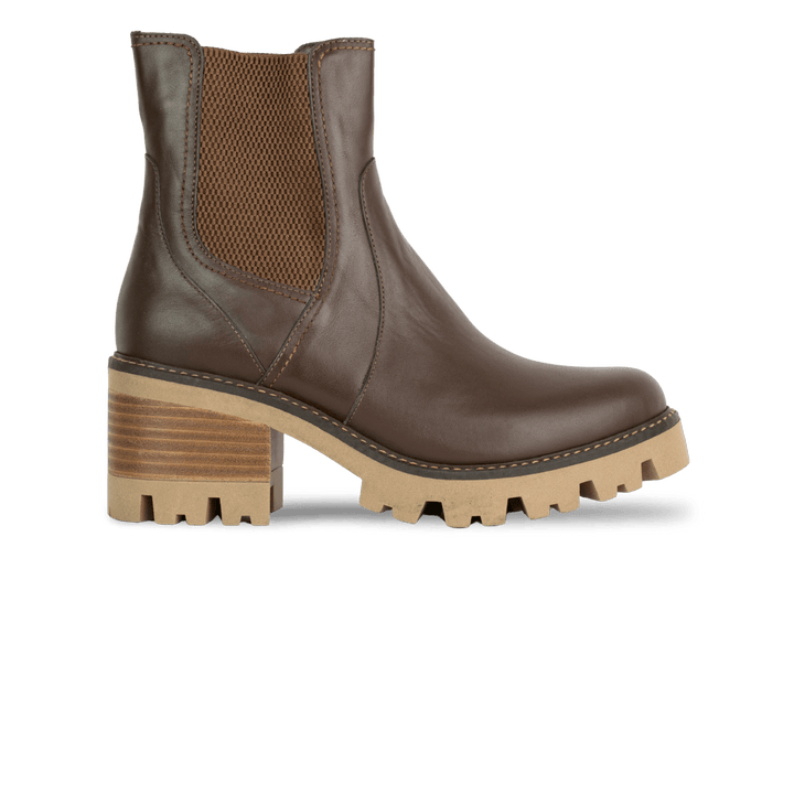Sienna: Bottines à talons Femme - Cuir Marron - Bleather Maroc