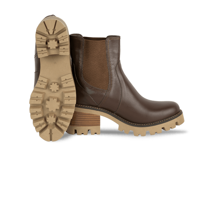 Sienna: Bottines à talons Femme - Cuir Marron - Bleather Maroc