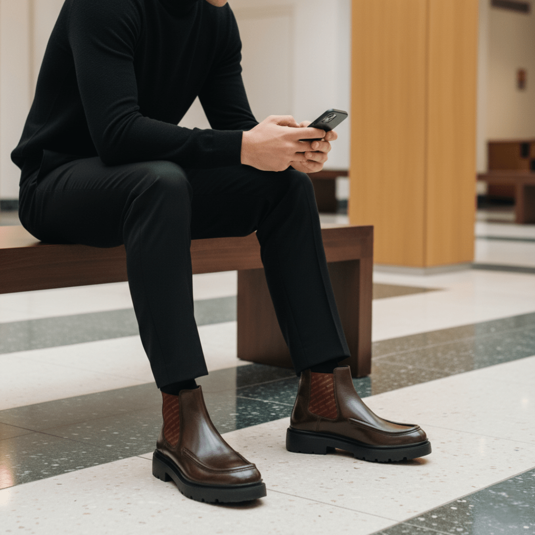 Spencer: Chelsea Boots Homme - Cuir Marron - Bleather Maroc