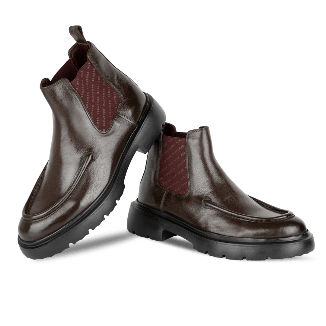 Spencer: Chelsea Boots Homme - Cuir Marron - Bleather Maroc