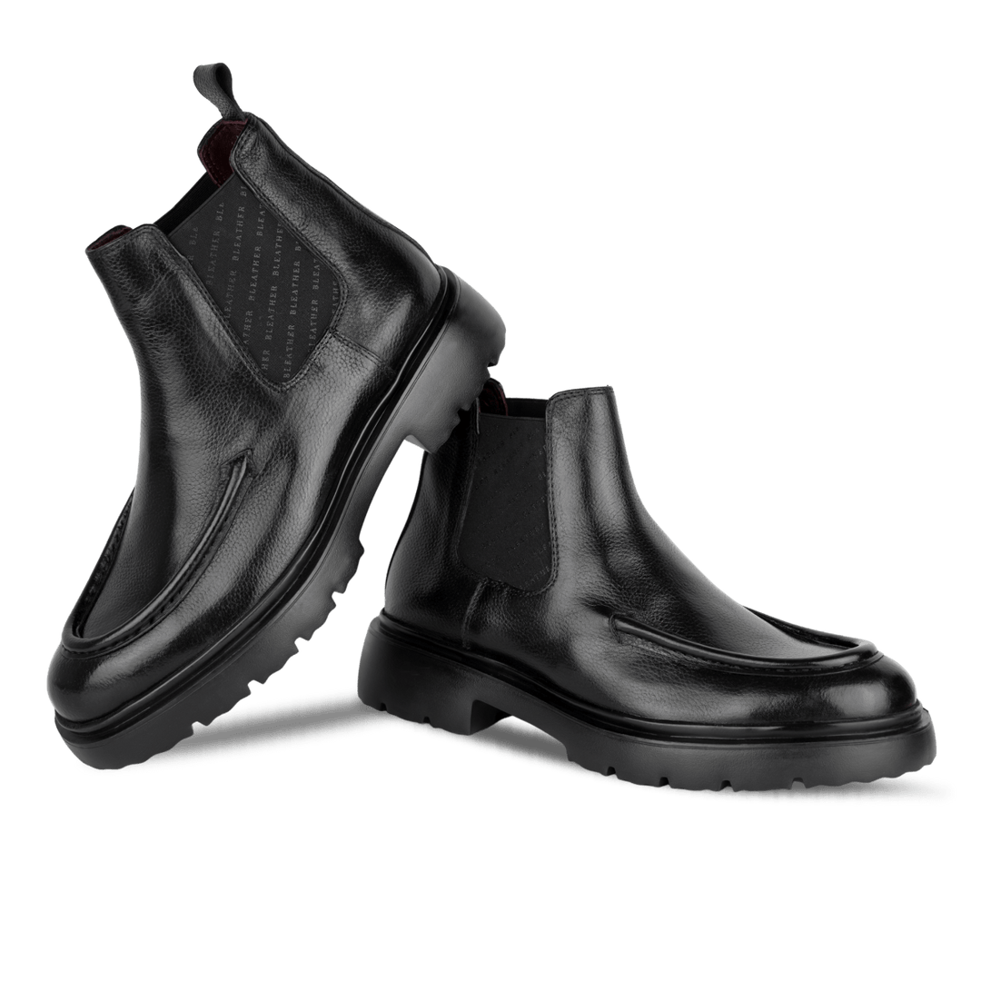 Spencer: Chelsea Boots Homme - Cuir Noir - Bleather Maroc