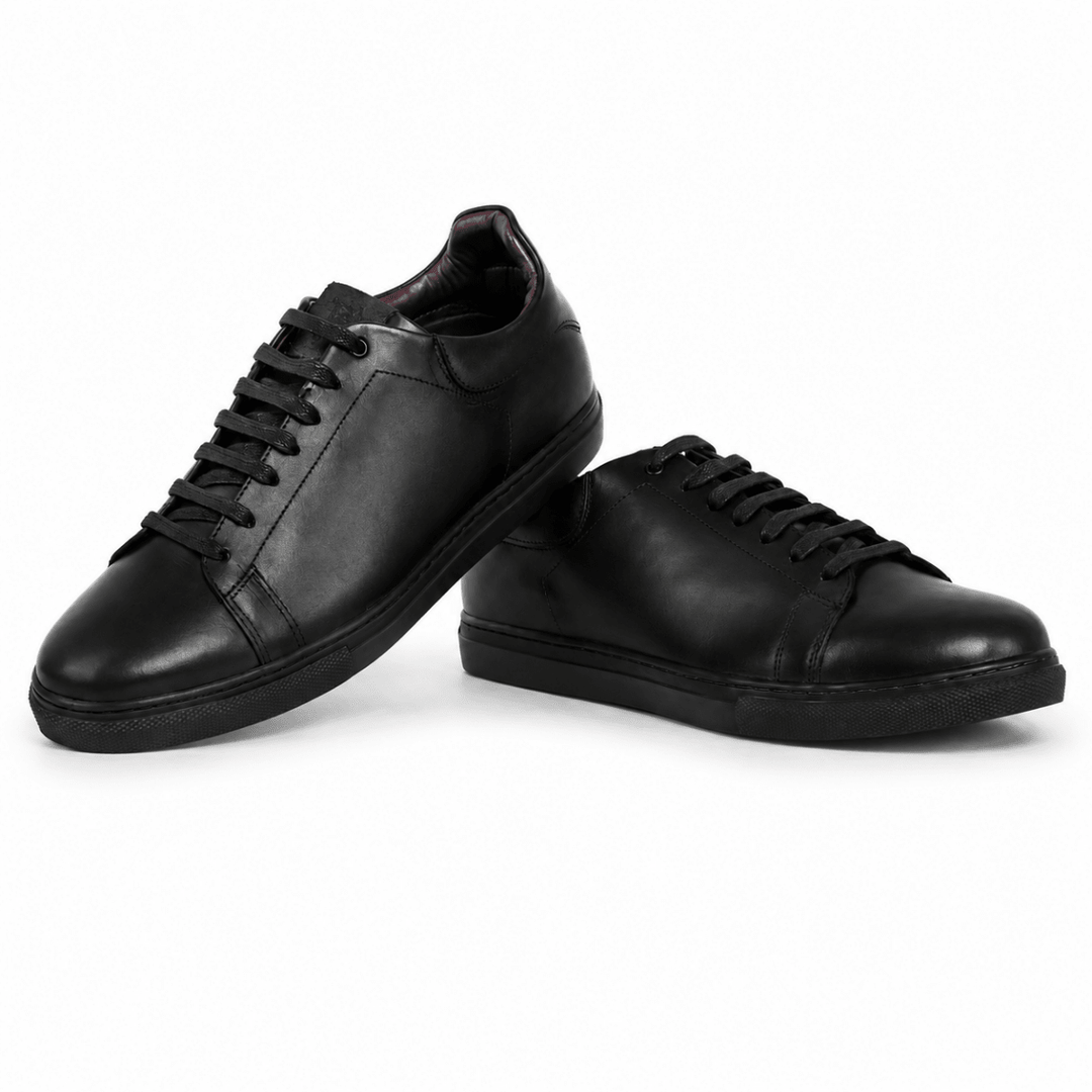 Stanley : Sneakers Homme - Cuir Noir - Bleather Maroc