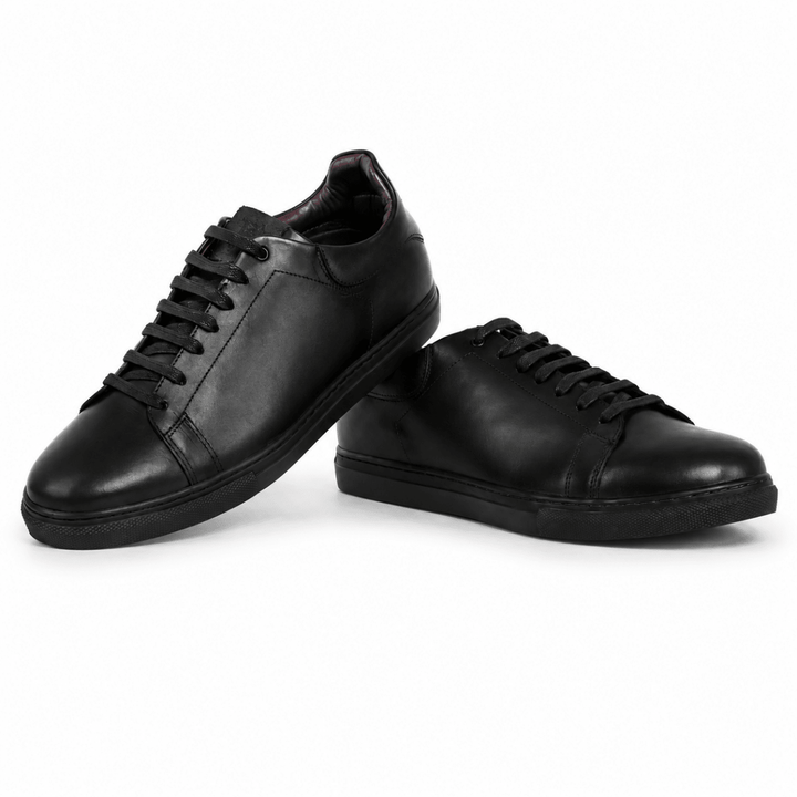 Stanley : Sneakers Homme - Cuir Noir - Bleather Maroc
