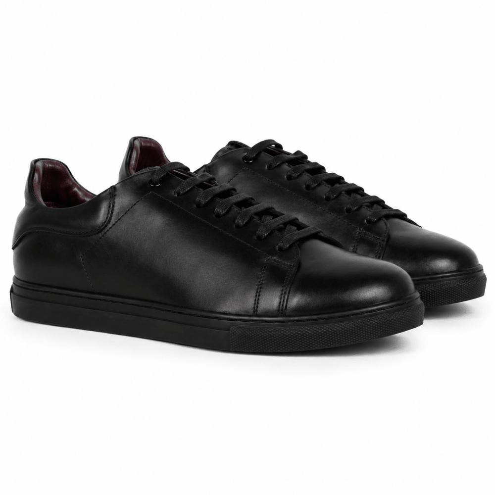 Stanley : Sneakers Homme - Cuir Noir - Bleather Maroc