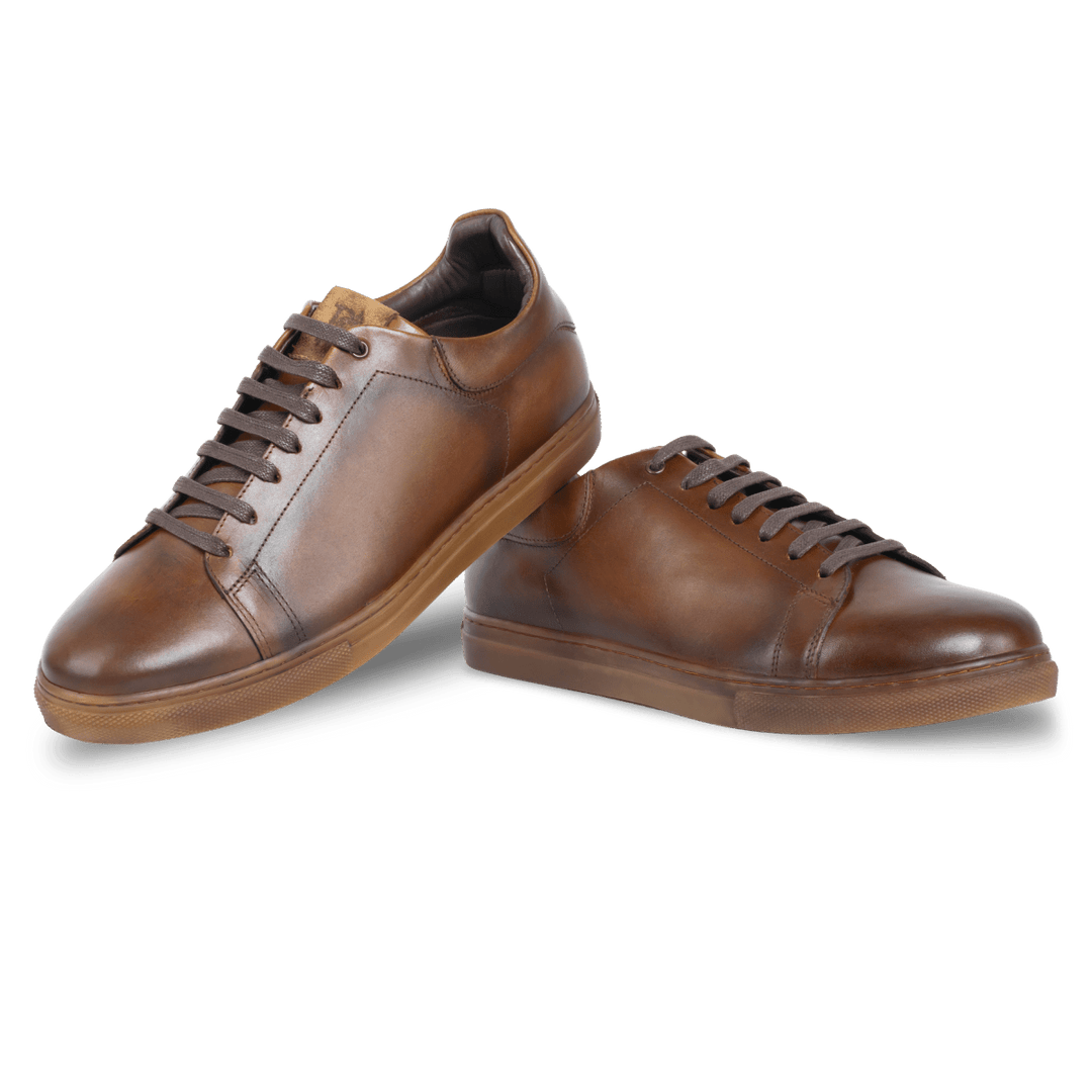 Stanley : Sneakers Homme - Cuir Tabac - Bleather Maroc