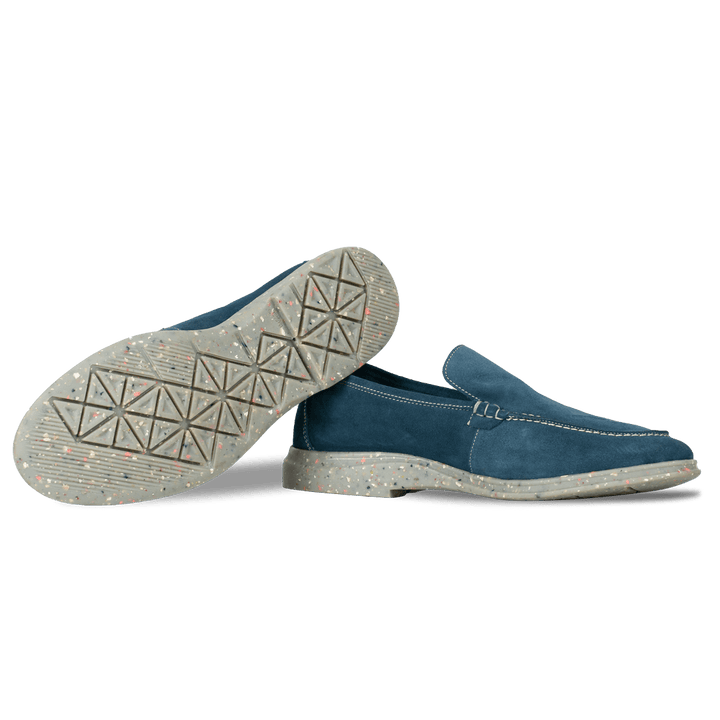 Stewart: Mocassin Homme - Daim Bleu persan - Bleather Maroc