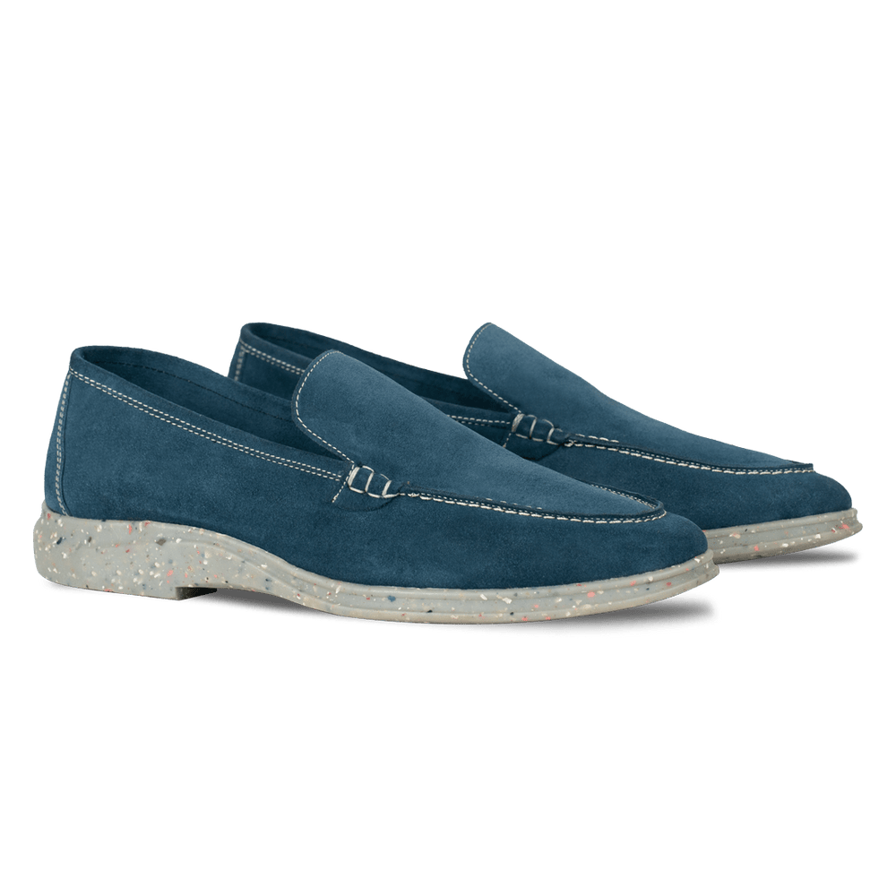 Stewart: Mocassin Homme - Daim Bleu persan - Bleather Maroc
