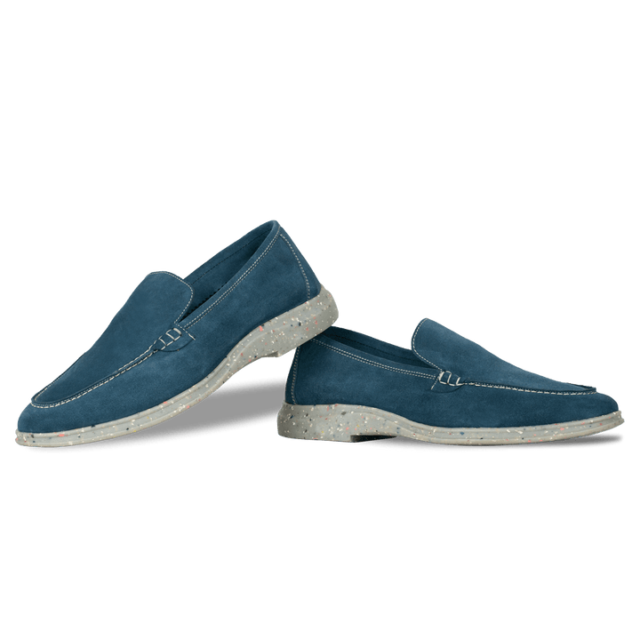 Stewart: Mocassin Homme - Daim Bleu persan - Bleather Maroc