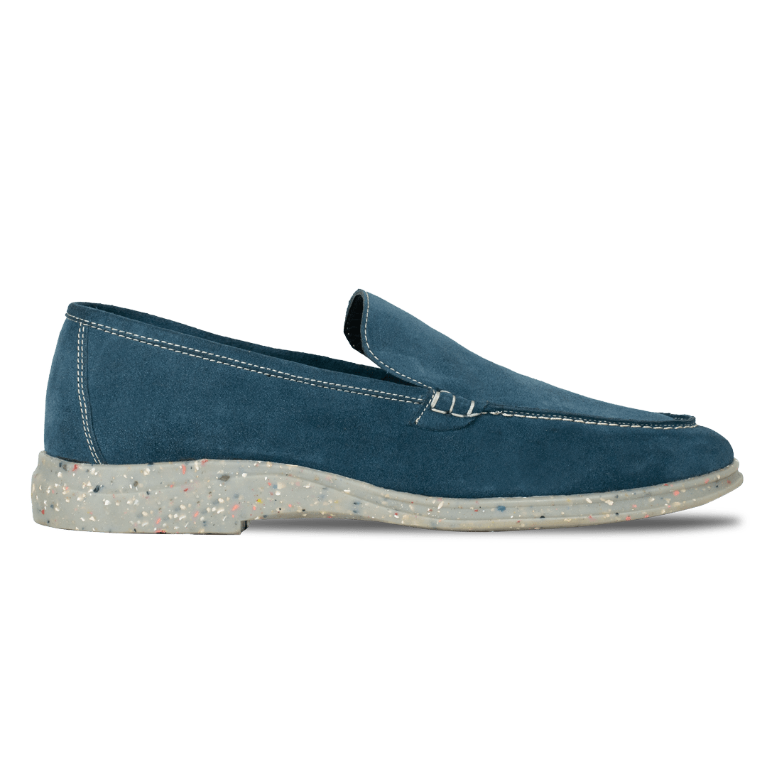 Stewart: Mocassin Homme - Daim Bleu persan - Bleather Maroc